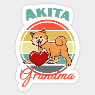 Akita Inu Grandma Dog puppy Lover Cute Mothers Day Sticker